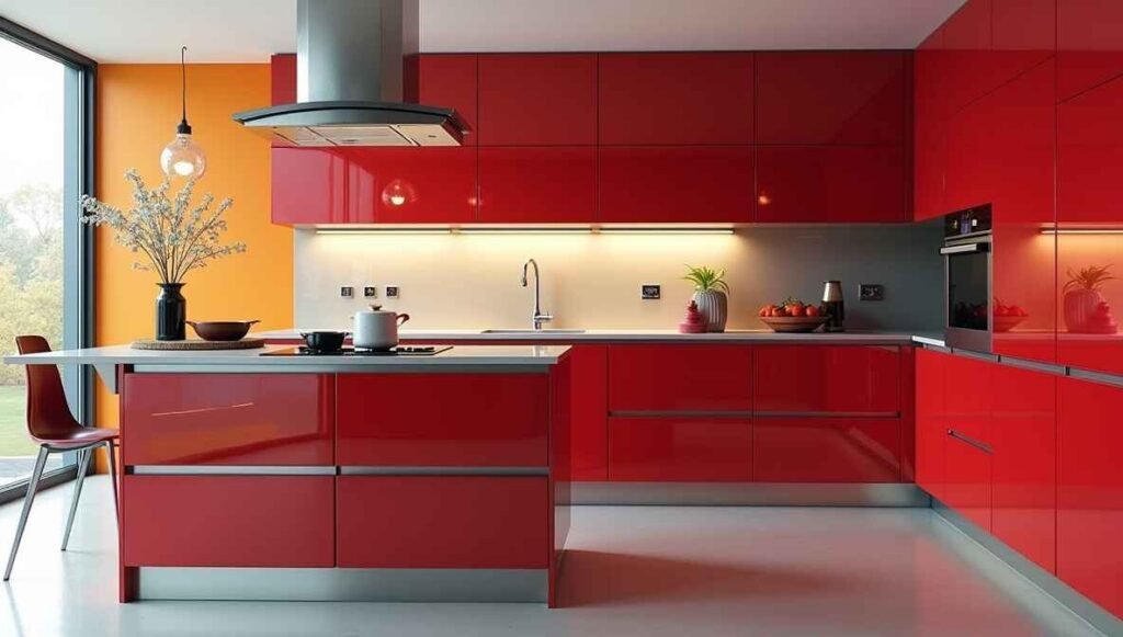 Sleek, modern high-gloss designs for the kitchen with lacquered cabinets.