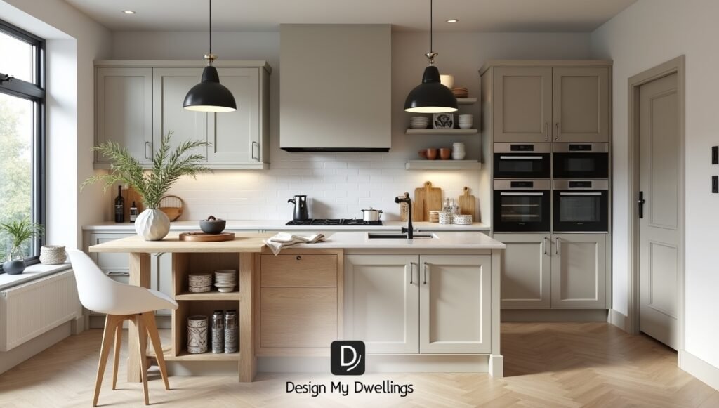 Modern Country Kitchen with Sleek Cabinets and Smart Features 