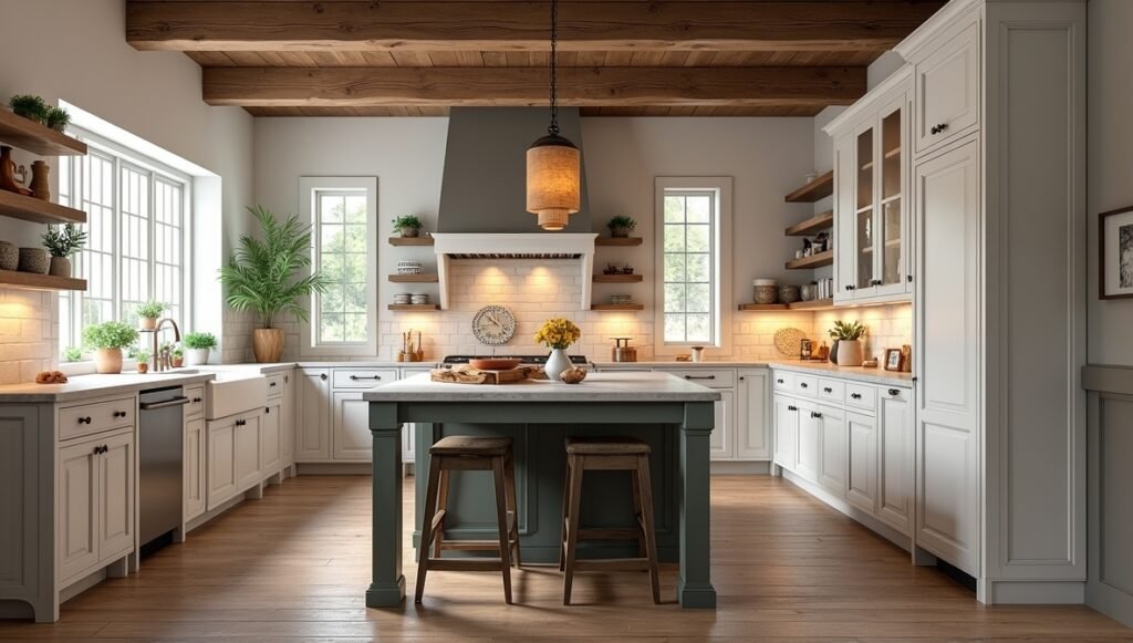 Complete Country Kitchen with Modern and Rustic Charm