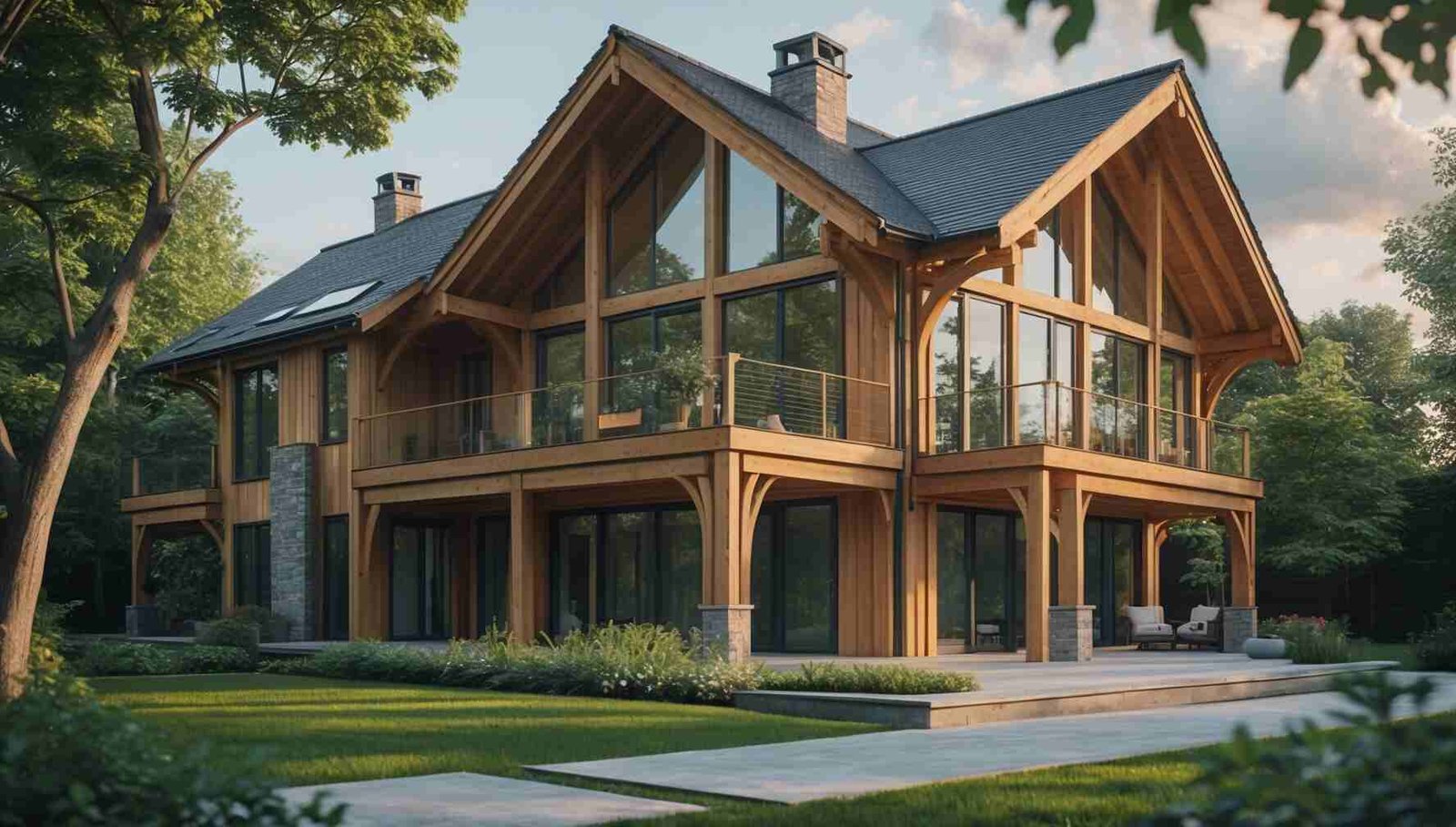 Timber frame houses combine traditional building techniques with modern design, offering open spaces and strength