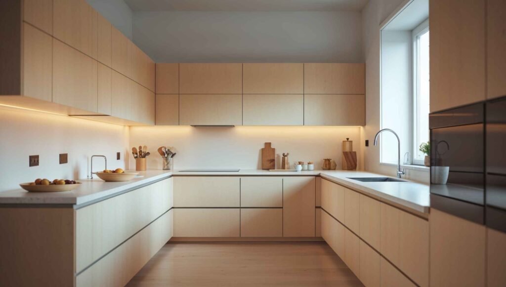 Minimalist Scandinavian kitchen with light wood and white finishes - Kitchen Decorating Ideas