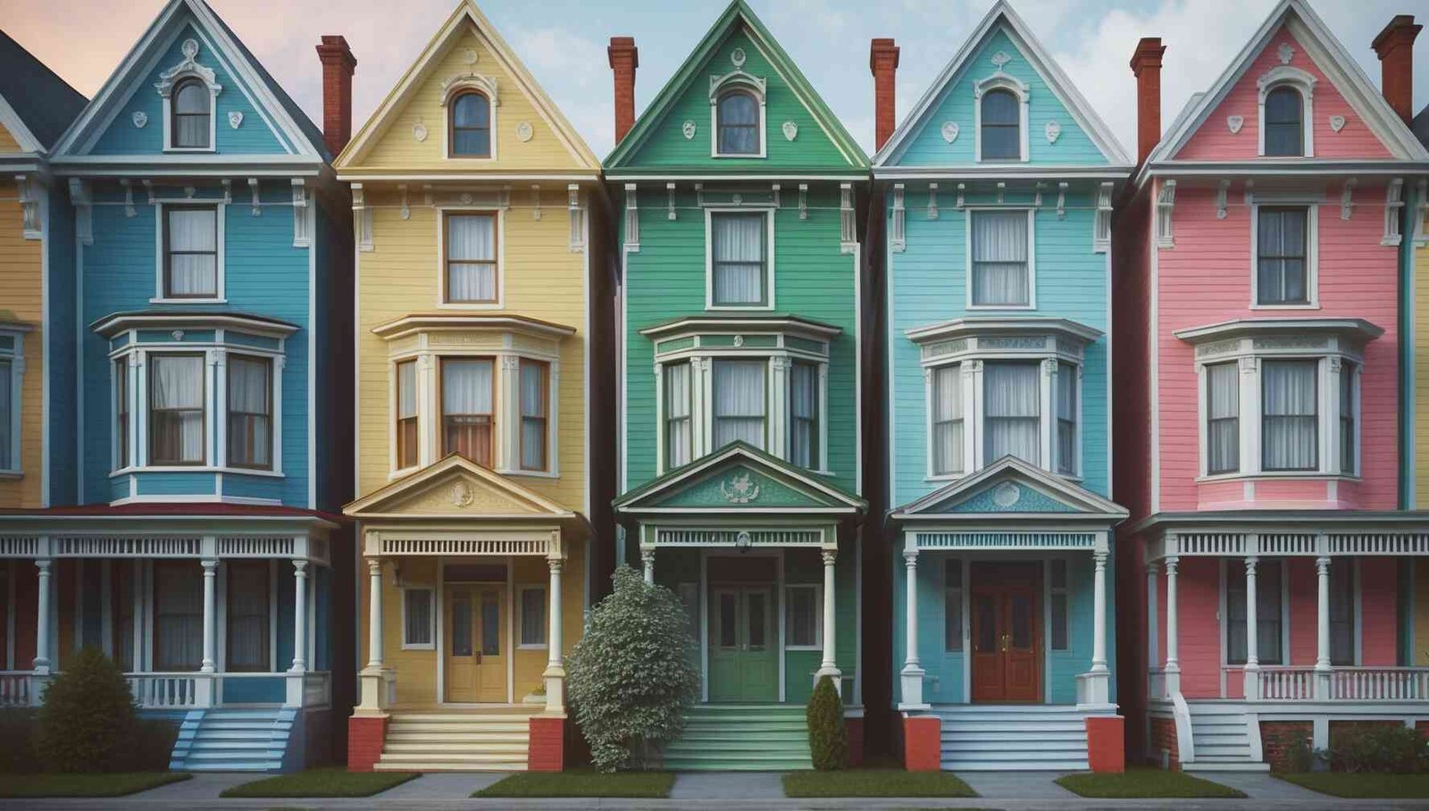 A collage of 26 stunning Victorian home paint schemes, featuring historical and modern colors