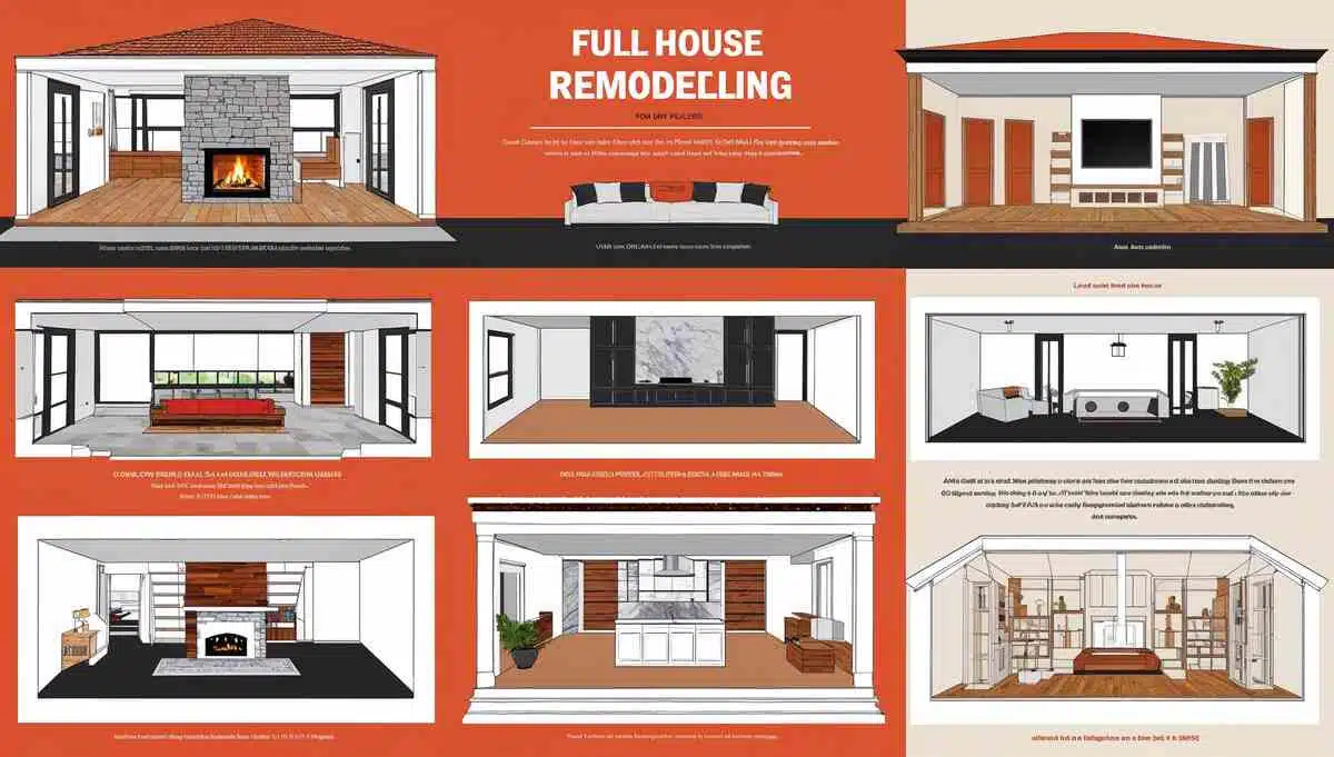 Open-concept and traditional full house remodeling layouts